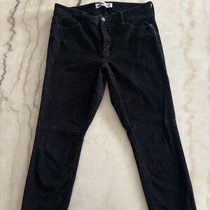 Old Navy Rockstar Corduroy Pants Womens 12 Black Cotton Super Skinny High Rise